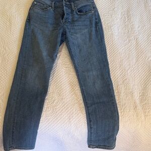 7 For All Mankind Mid-Blue Straight Jeans
